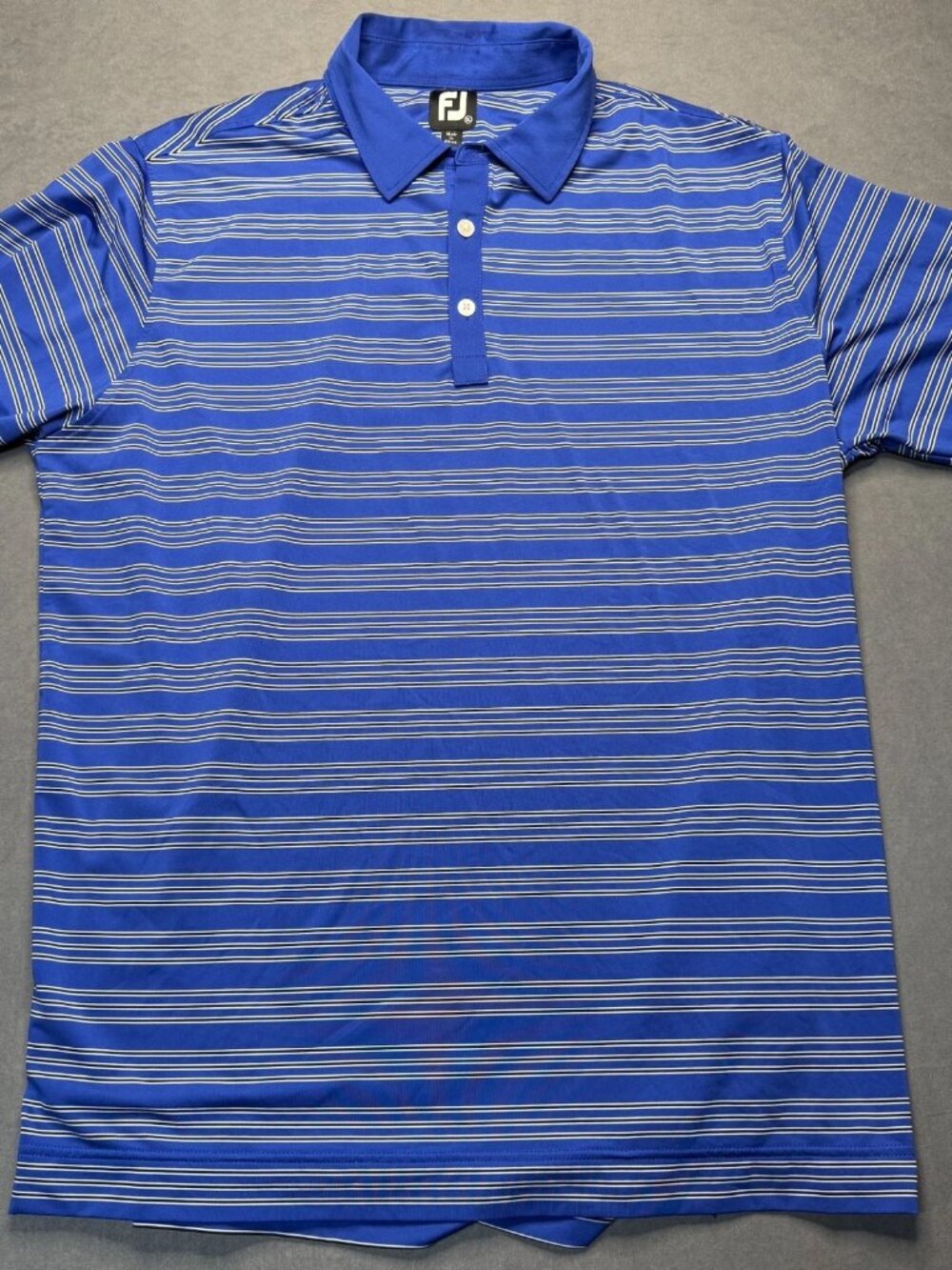 FootJoy Blue Striped Athletic Fit Performance Golf Polo Shirt Men’s Size XL